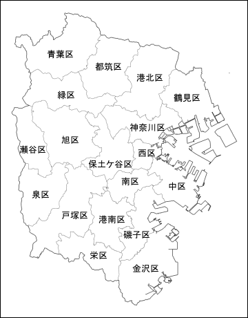 横浜市・各区別地図